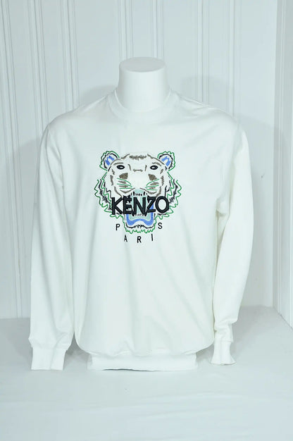 Sweat-shirt KENZO Paris blanc – Tigre brodé – Taille XXL (taille petit)