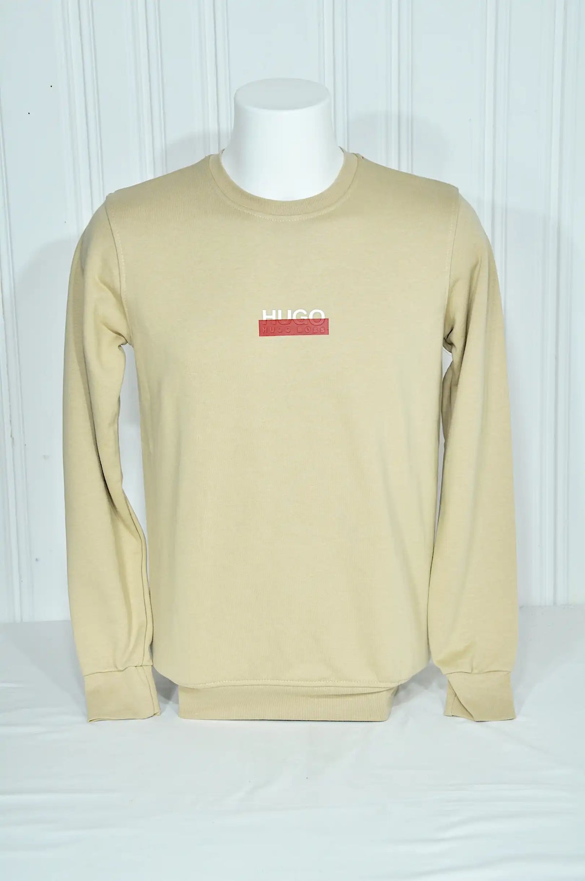 Sweat HUGO BOSS beige à col rond – Taille S