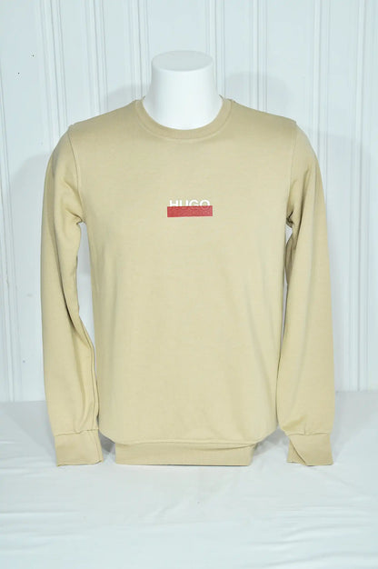 Sweat HUGO BOSS beige à col rond – Taille S