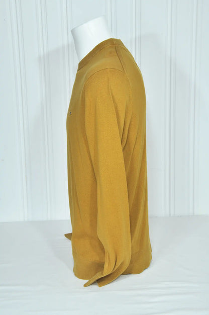 Pull Tommy Hilfiger jaune moutarde en coton et cachemire – Taille M