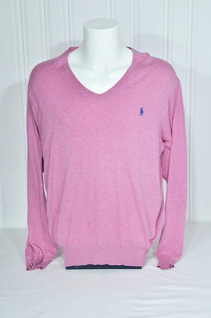Pull Ralph Lauren rose en coton – Taille XXL
