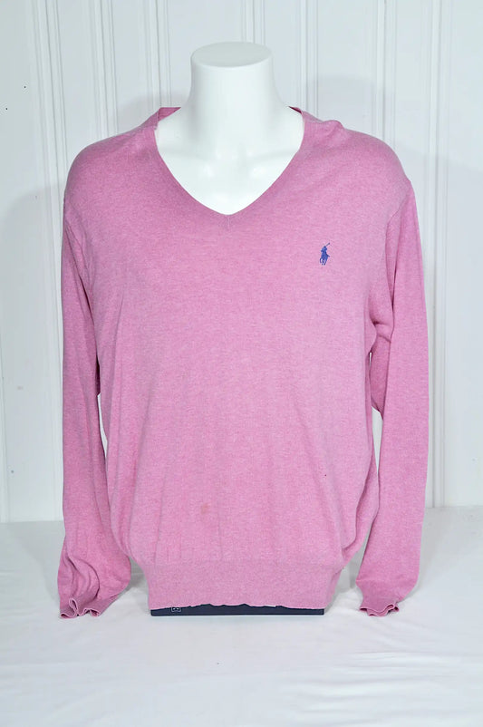 Pull Ralph Lauren rose en coton – Taille XXL