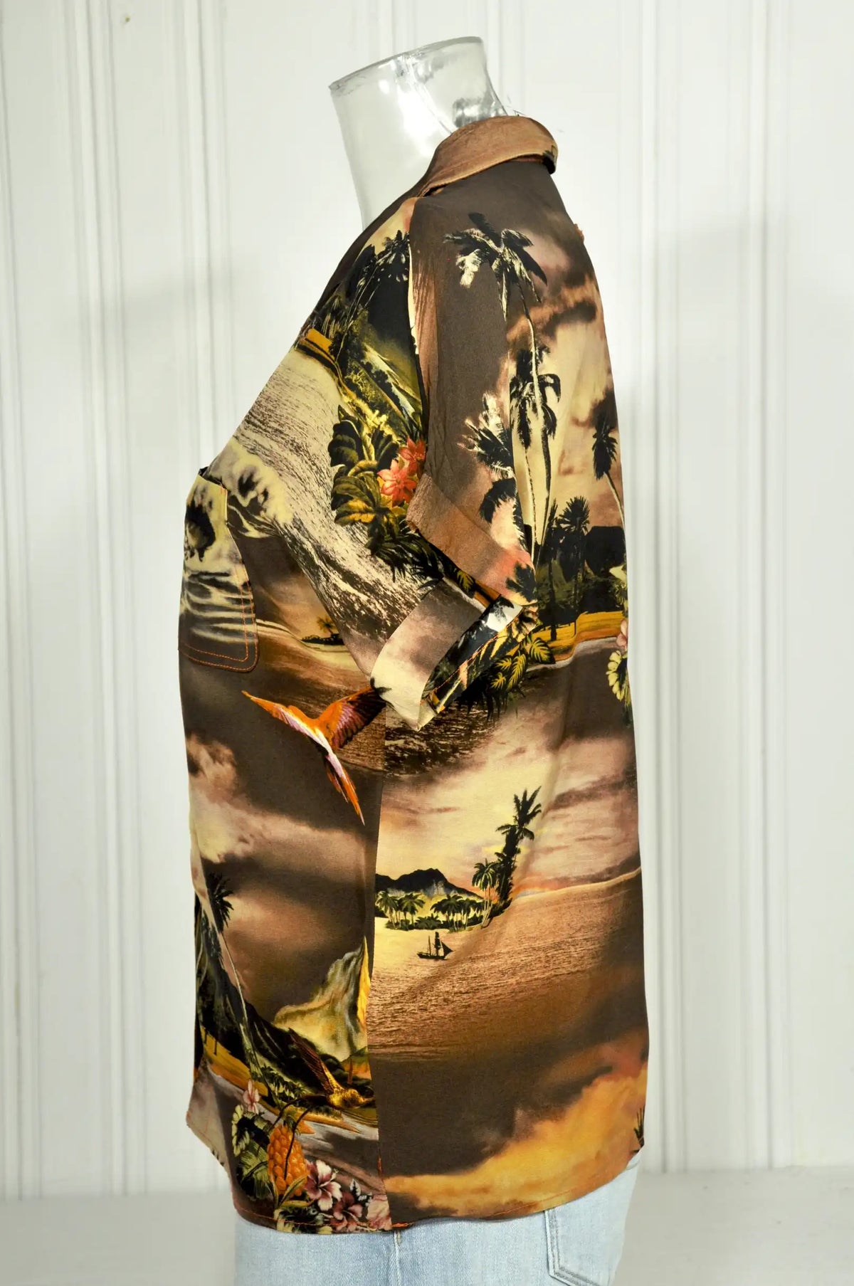 Chemise Jean Paul Gaultier vintage imprimé tropical – Femme T.40