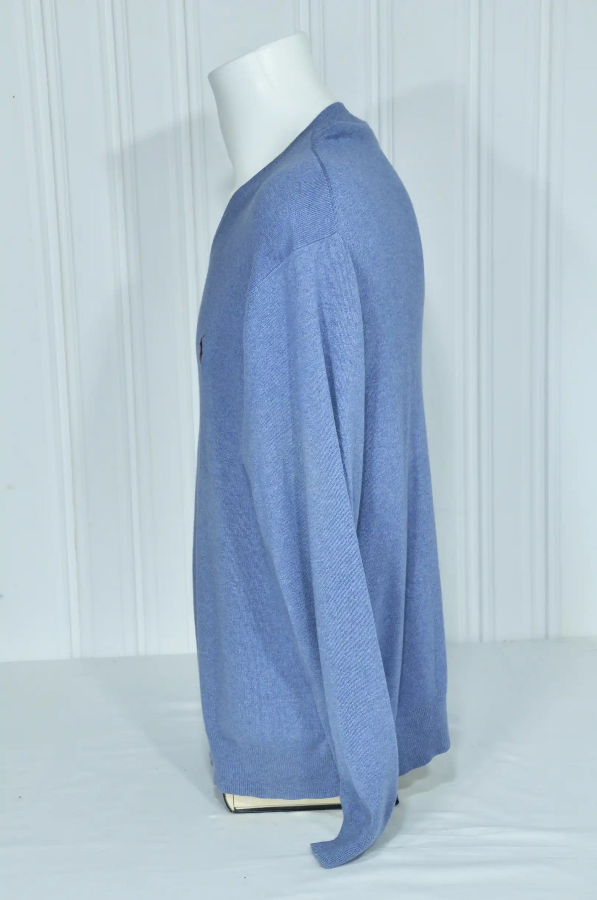 Pull Ralph Lauren bleu clair à col V – Taille XL