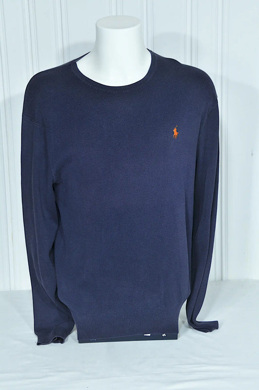 Pull Polo Ralph Lauren bleu marine à col rond – Taille L