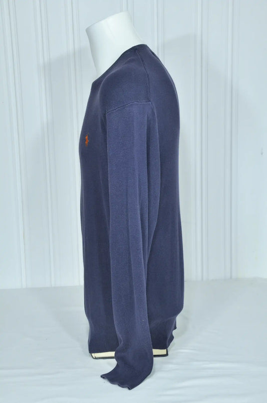 Pull Polo Ralph Lauren bleu marine à col rond – Taille L