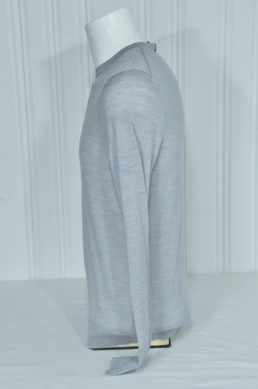 Pull Hugo Boss gris clair en laine et coton – Taille M