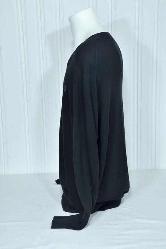 Pull Ralph Lauren noir à col V – Taille XXL