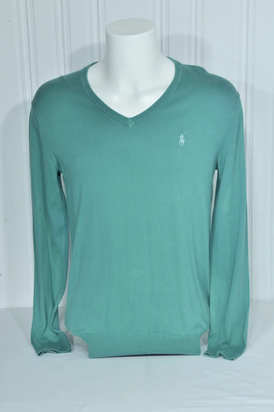 Pull Ralph Lauren vert à col V – Taille M