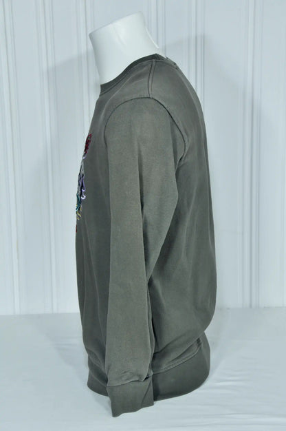 Sweat Kenzo Paris vert olive à tigre brodé – Taille S