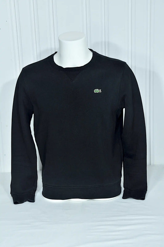 Sweat Lacoste noir à col rond – Taille S