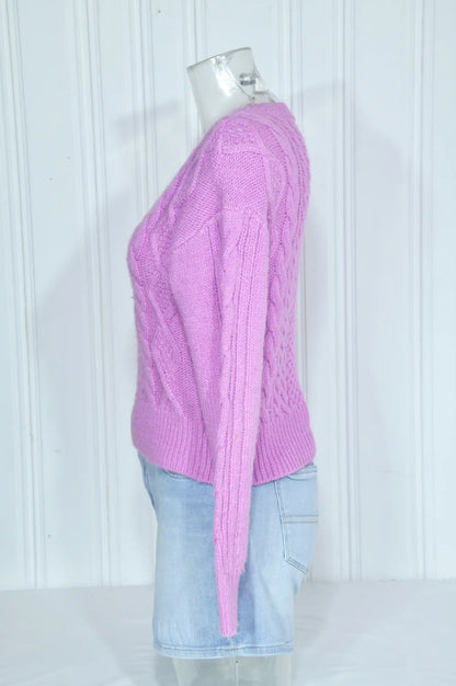 Pull femme torsadé rose – Taille S