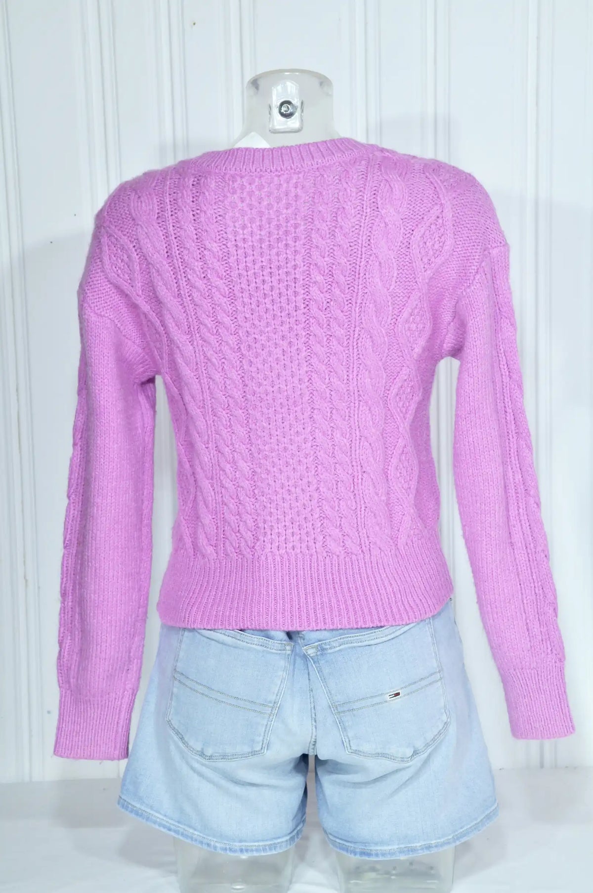 Pull femme torsadé rose – Taille S