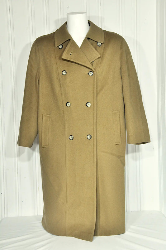 Manteau long Salko en alpaga et laine – Camel – Taille XL