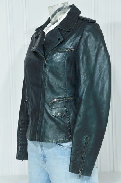 Leder Perfecto, Gr. 42, vintage, blau
