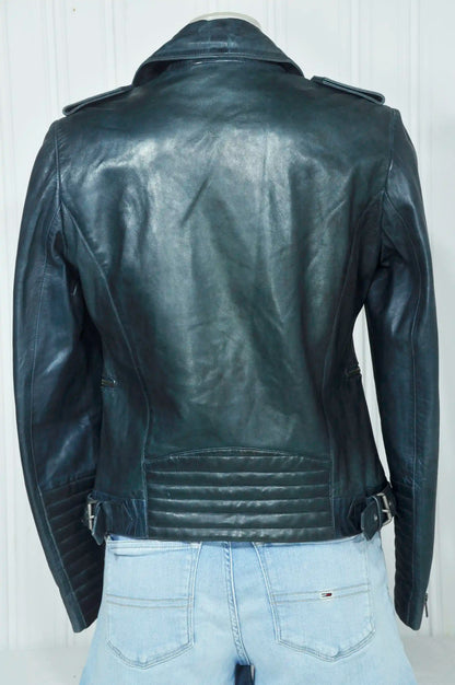 Leder Perfecto, Gr. 42, vintage, blau