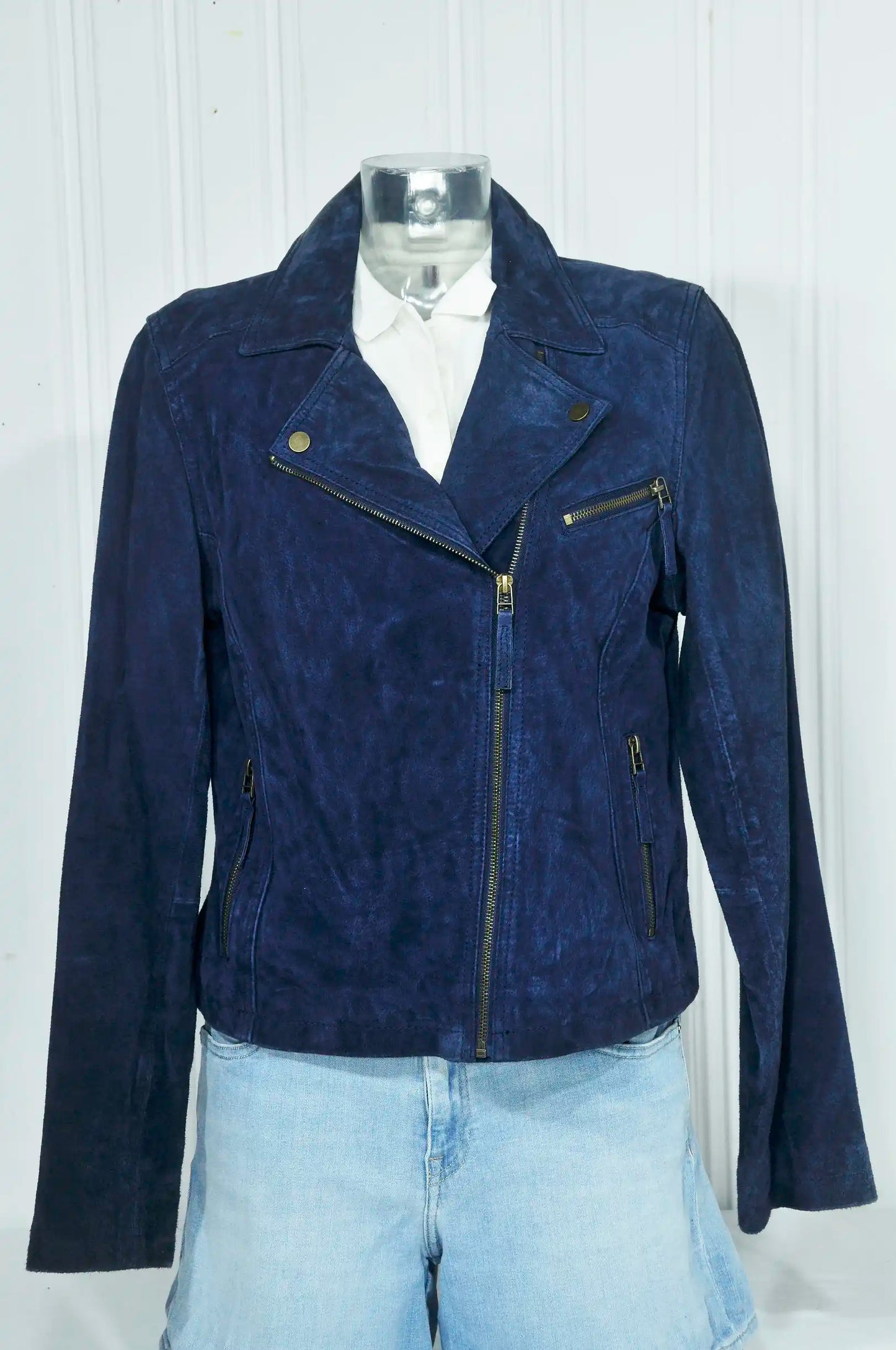 Perfecto en daim bleu roi T44- vintage
