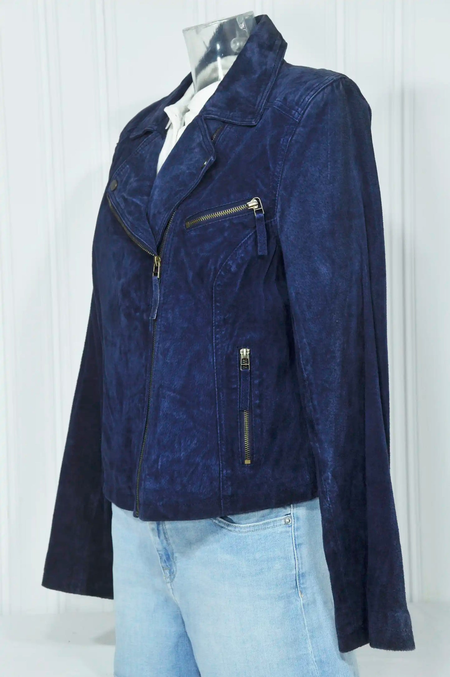 Perfecto en daim bleu roi T44- vintage
