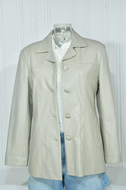 Veste longue en cuir vintage