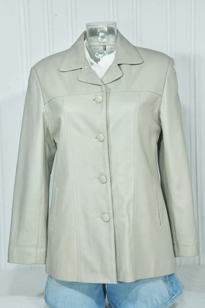 Veste longue en cuir vintage