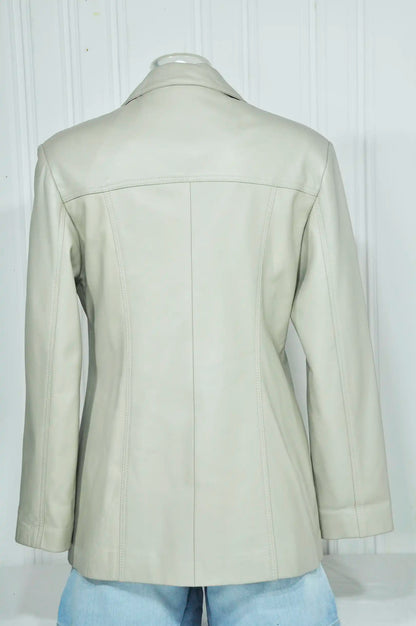 Veste longue en cuir vintage