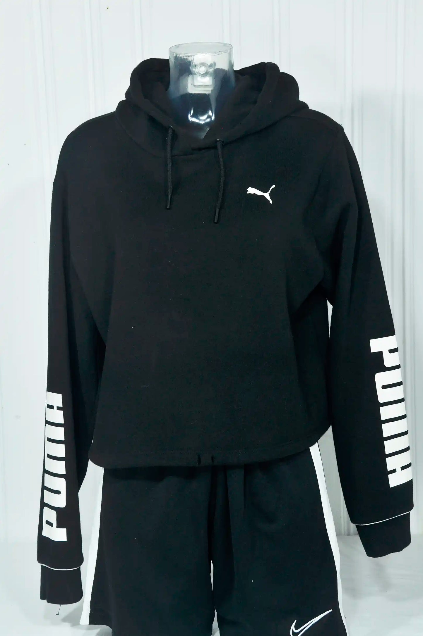 Sweat XL crop-top PUMA noir vintage