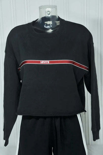 Vintage Marineblaue LEVI's M Cropped-Sweatshirt