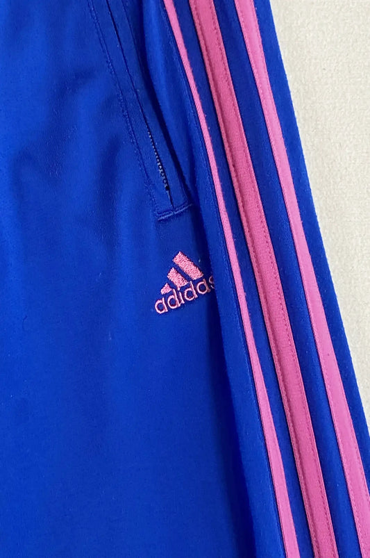 Pantalon de survêtement Adidas vintage bleu & rose – Taille M