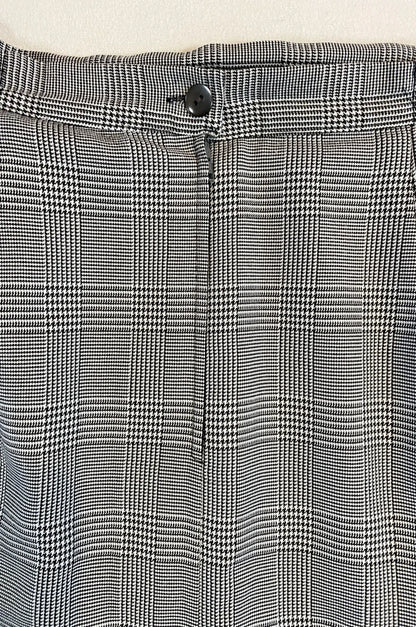 Jupe vintage Prince-de-Galles noir & blanc – Taille 46